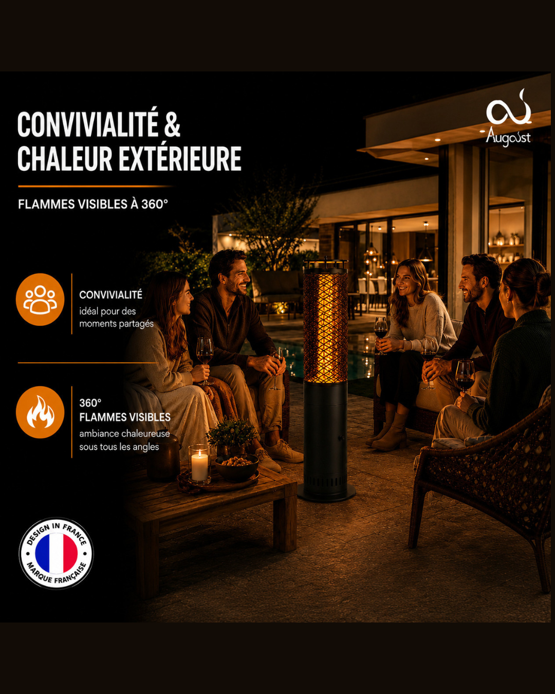 Brasero d’ambiance aux pellets Athènes