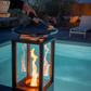 Brasero d’ambiance aux pellets avec plancha de cuisson Roma