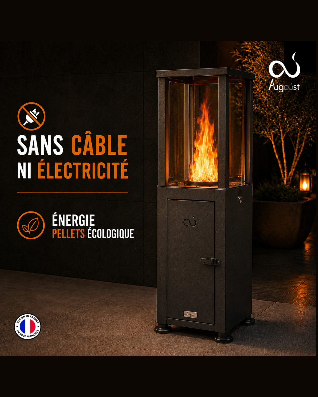 Brasero d’ambiance aux pellets Memphis