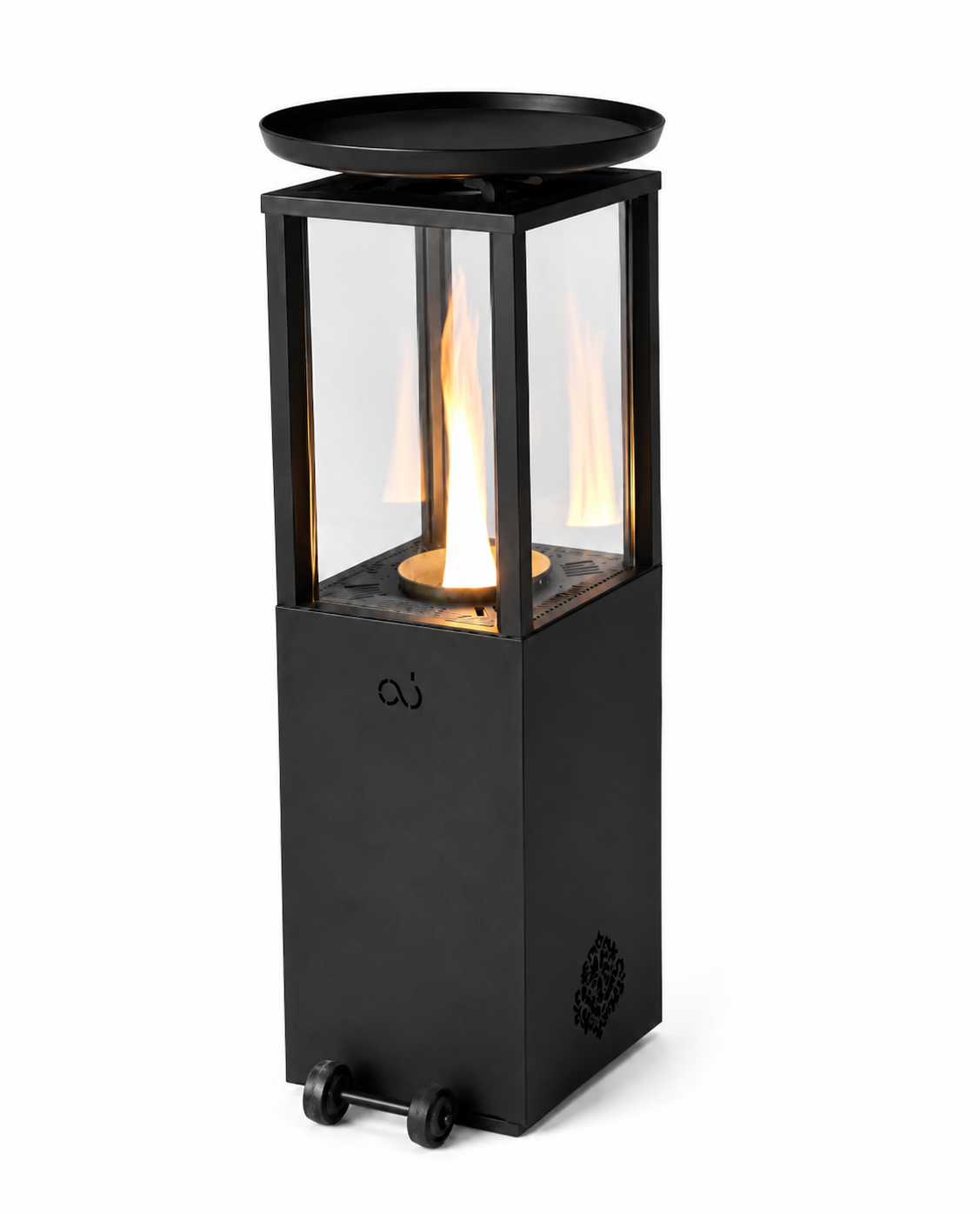 Brasero d’ambiance aux pellets avec plancha de cuisson Roma